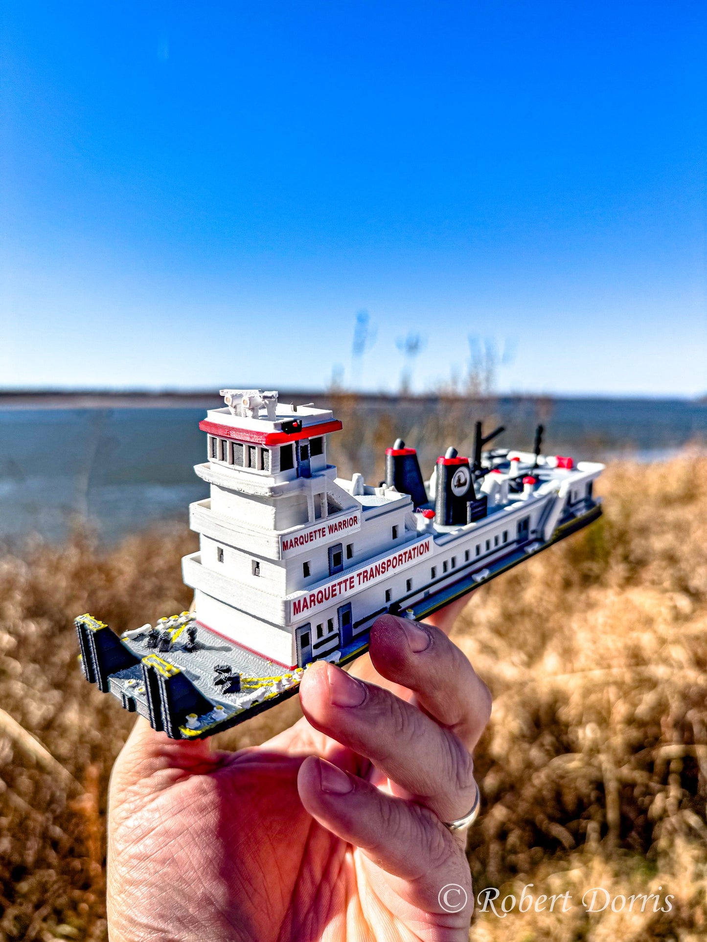 M/V Marquette Warrior Replica Towboat Model