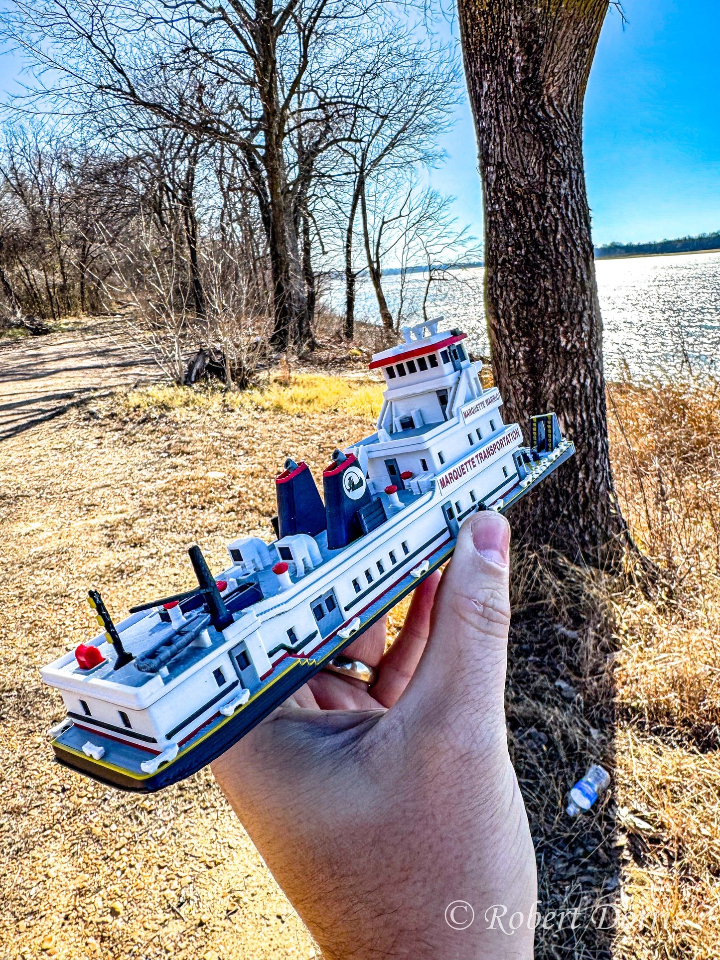 M/V Marquette Warrior Replica Towboat Model