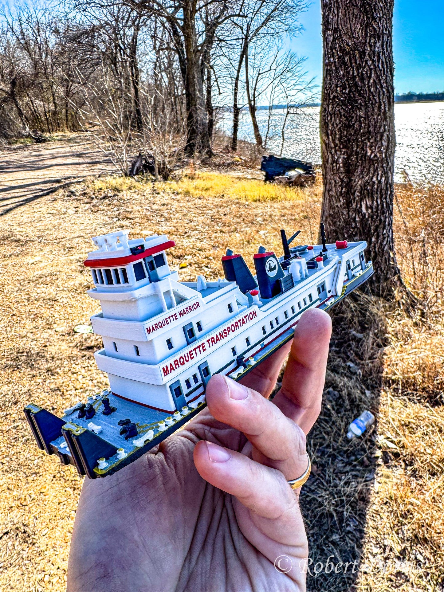 M/V Marquette Warrior Replica Towboat Model