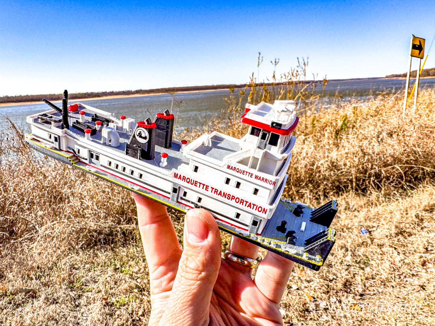 M/V Marquette Warrior Replica Towboat Model
