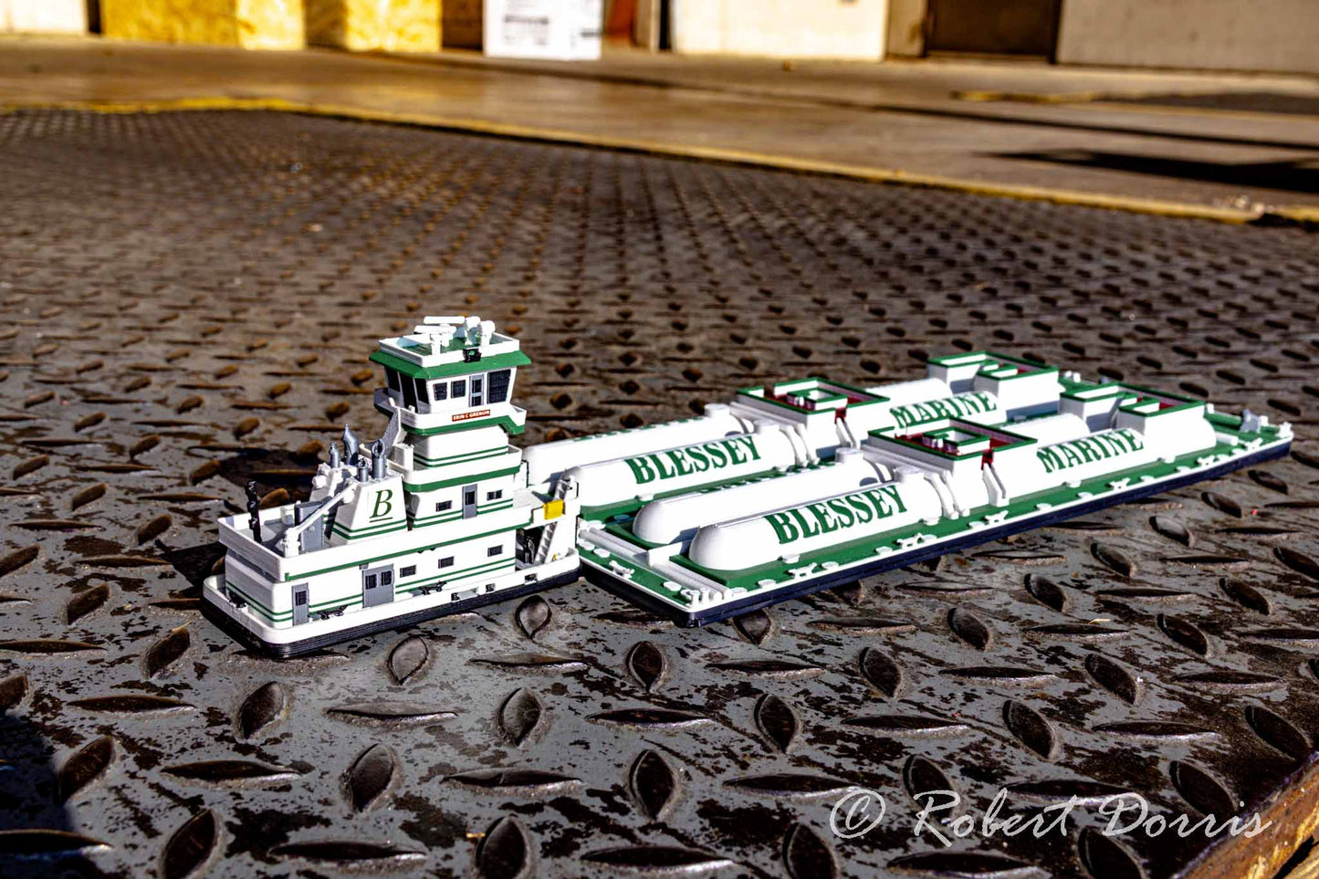 M/V Erin C. Grenon Towboat Model + Pressure Barges